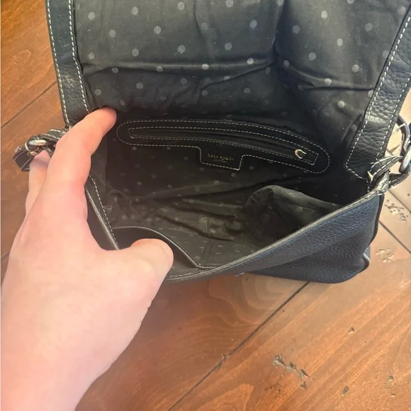 Kate Spade Pebbled Leather Shoulder Bag - Black USED - Picture 6 of 12